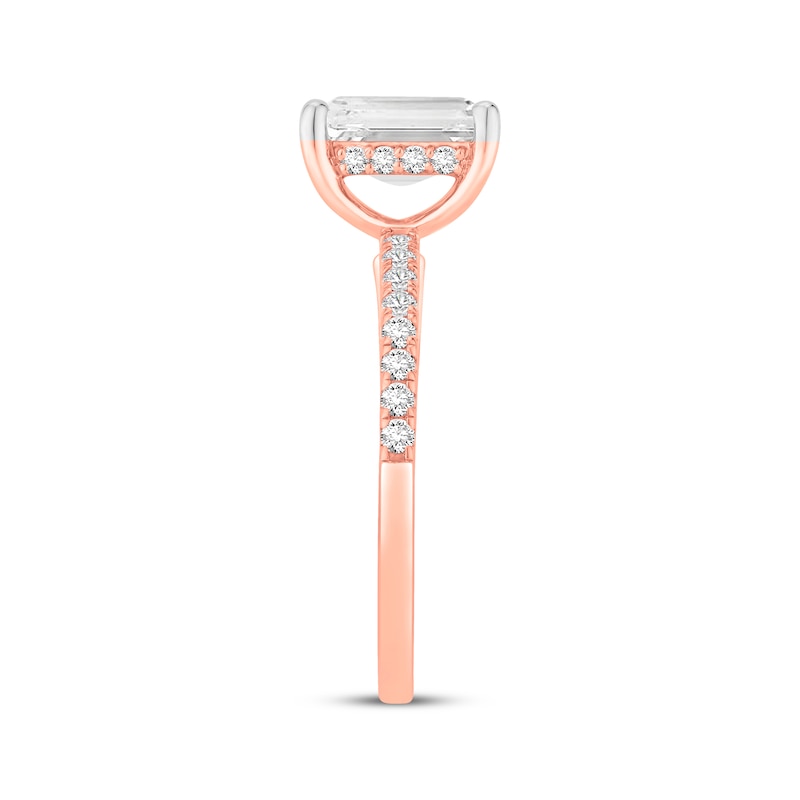 Main Image 2 of Now + Forever Lab-Grown Diamonds Radiant-Cut Engagement Ring 1-7/8 ct tw 14K Rose Gold