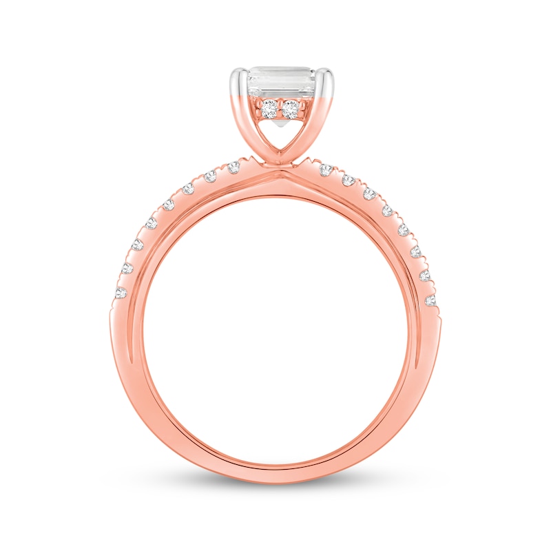 Main Image 3 of Now + Forever Lab-Grown Diamonds Radiant-Cut Engagement Ring 1-7/8 ct tw 14K Rose Gold