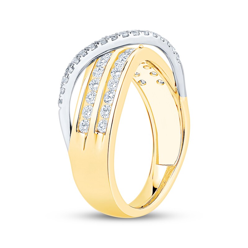 Main Image 2 of Now + Forever Diamond Crossover Anniversary Ring 3/4 ct tw 14K Two-Tone Gold