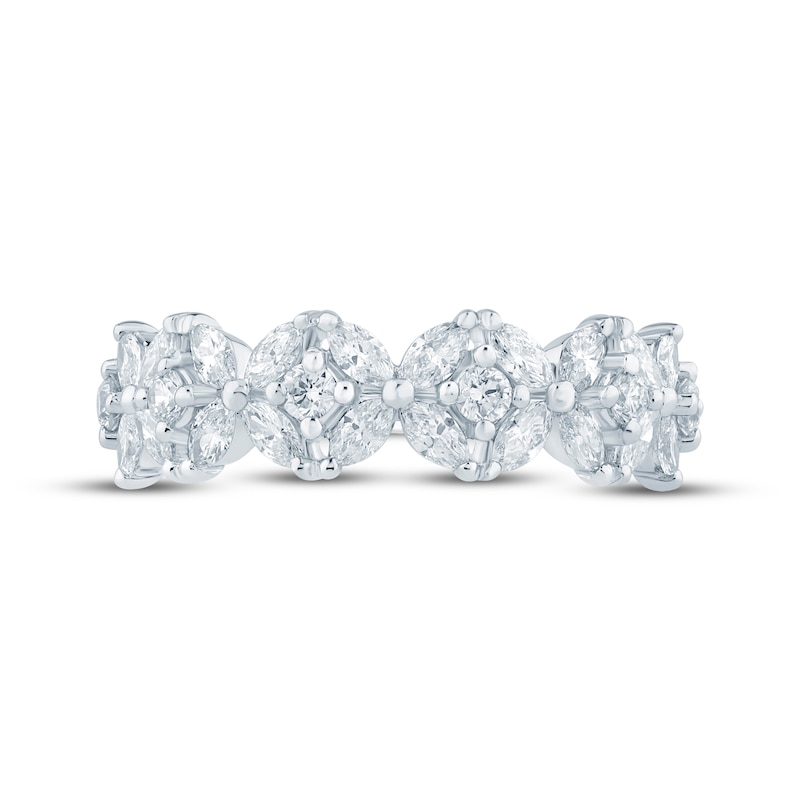 Main Image 4 of Monique Lhuillier Bliss Marquise & Round-Cut Lab-Grown Diamond Anniversary Ring 7/8 ct tw 18K White Gold