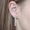 Thumbnail Image 3 of Baguette & Round-Cut Diamond Front-Back Chain Dangle Earrings 1/3 ct tw 10K White Gold