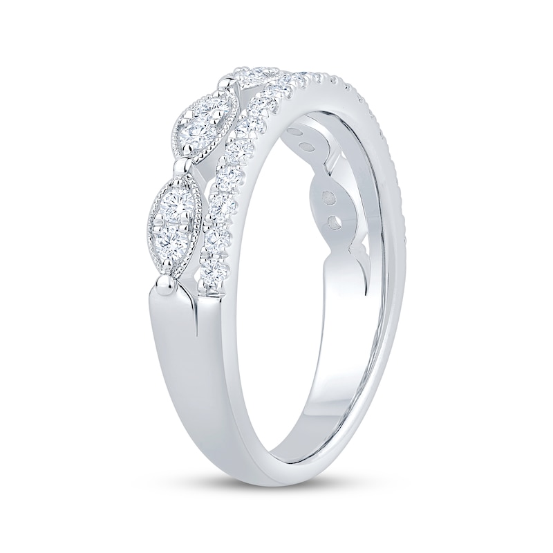 Main Image 2 of Now + Forever Diamond Two-Row Anniversary Ring 1/2 ct tw 14K White Gold