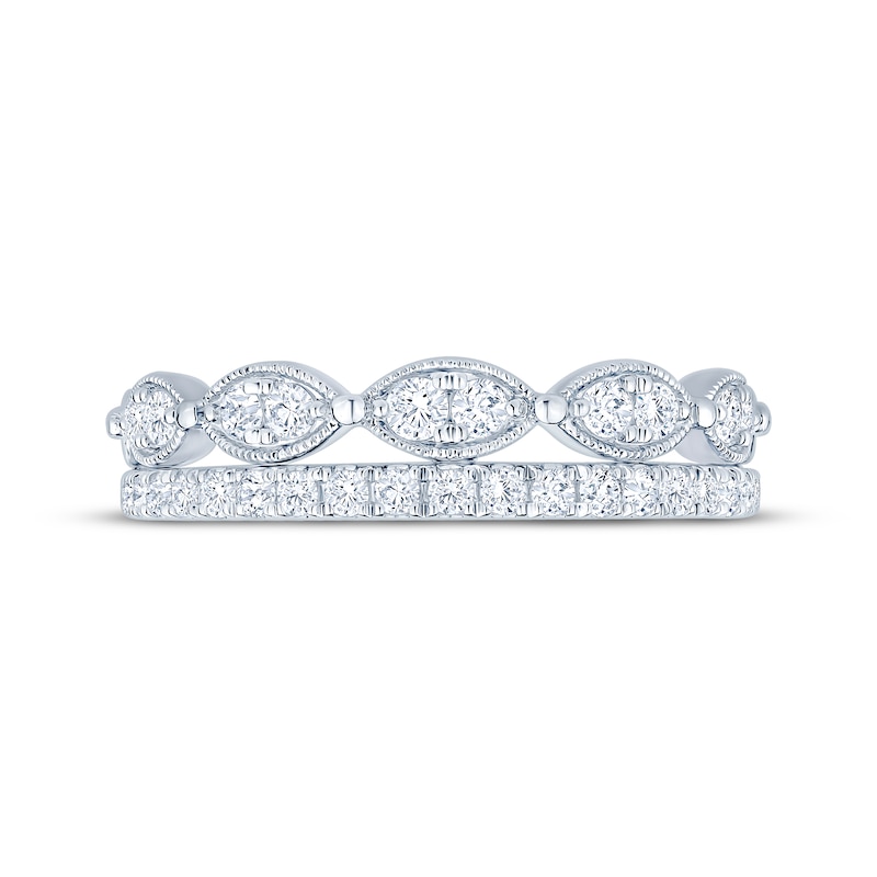 Main Image 3 of Now + Forever Diamond Two-Row Anniversary Ring 1/2 ct tw 14K White Gold