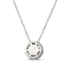 Thumbnail Image 3 of Aquamarine & Diamond Halo Necklace 1/10 ct tw 10K White Gold 18&quot;