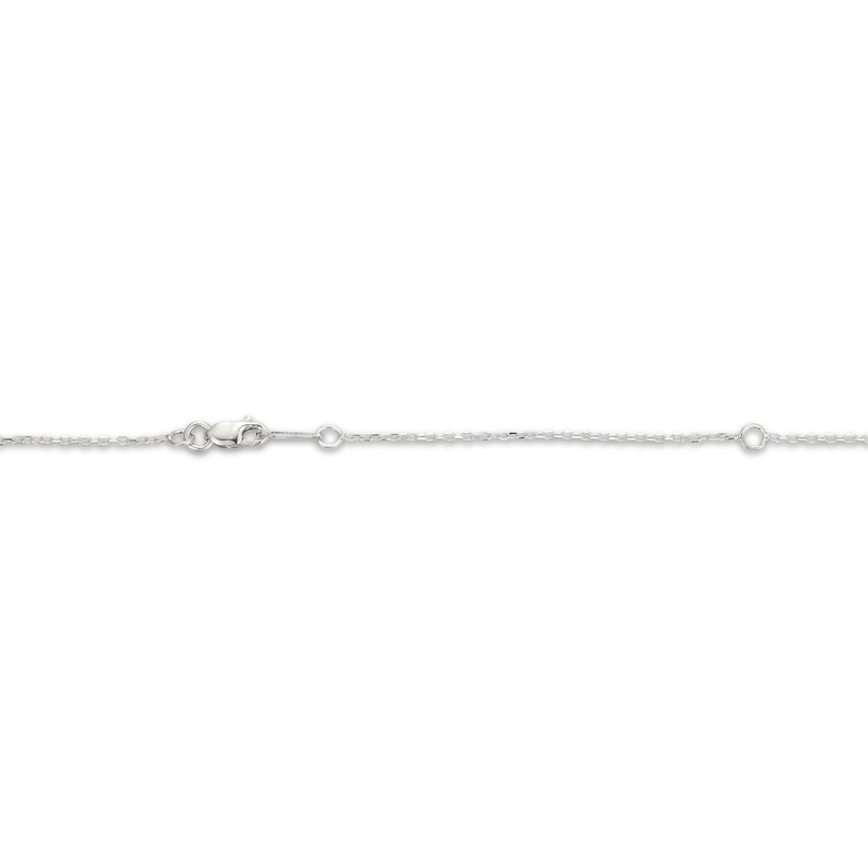 Main Image 4 of Aquamarine & Diamond Halo Necklace 1/10 ct tw 10K White Gold 18&quot;