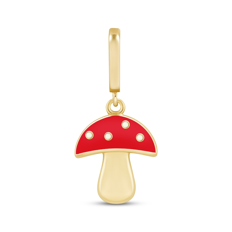 Main Image 1 of Charmed Memories Mushroom Enamel Charm 10K Yellow Gold