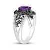 Thumbnail Image 2 of Disney Treasures The Nightmare Before Christmas Oval-Cut Amethyst & Diamond Ring 1/10 ct tw Sterling Silver