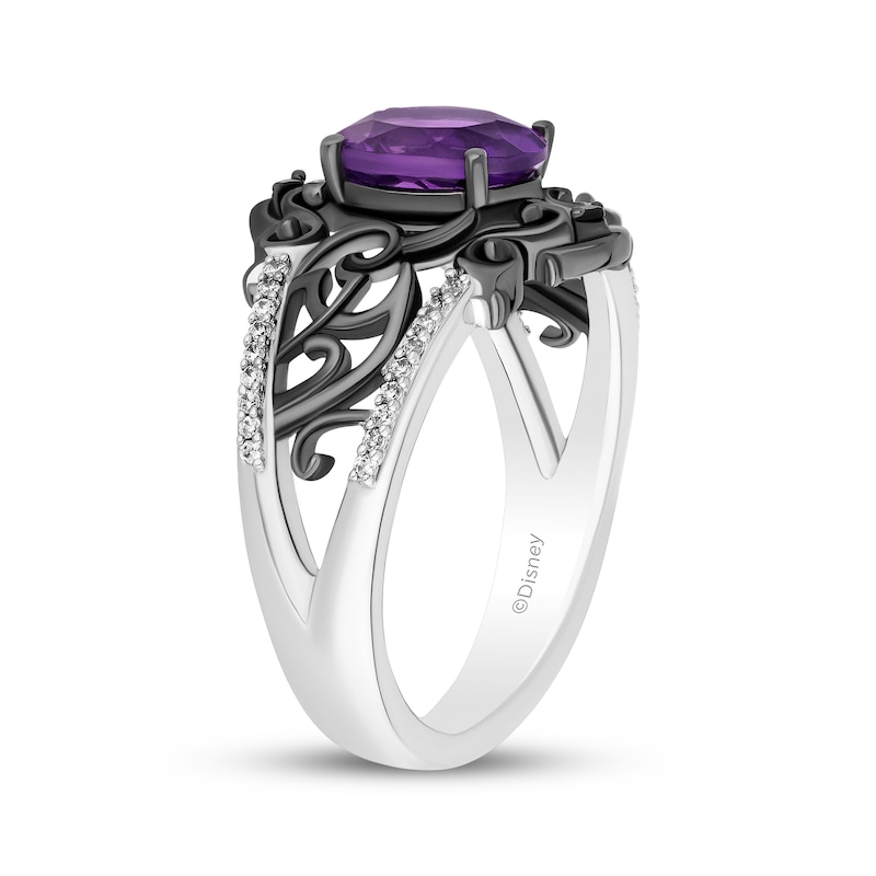 Main Image 2 of Disney Treasures The Nightmare Before Christmas Oval-Cut Amethyst & Diamond Ring 1/10 ct tw Sterling Silver