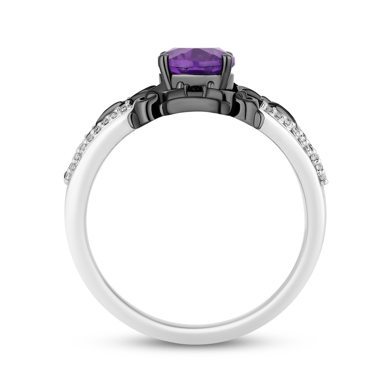 Main Image 3 of Disney Treasures The Nightmare Before Christmas Oval-Cut Amethyst & Diamond Ring 1/10 ct tw Sterling Silver
