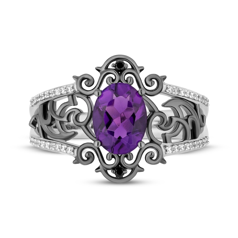 Main Image 4 of Disney Treasures The Nightmare Before Christmas Oval-Cut Amethyst & Diamond Ring 1/10 ct tw Sterling Silver