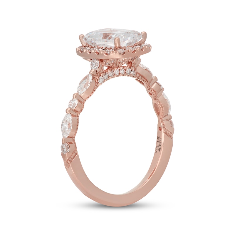 Main Image 2 of Neil Lane Artistry Radiant-Cut Lab-Grown Diamond Halo Engagement Ring 1-3/4 ct tw 14K Rose Gold