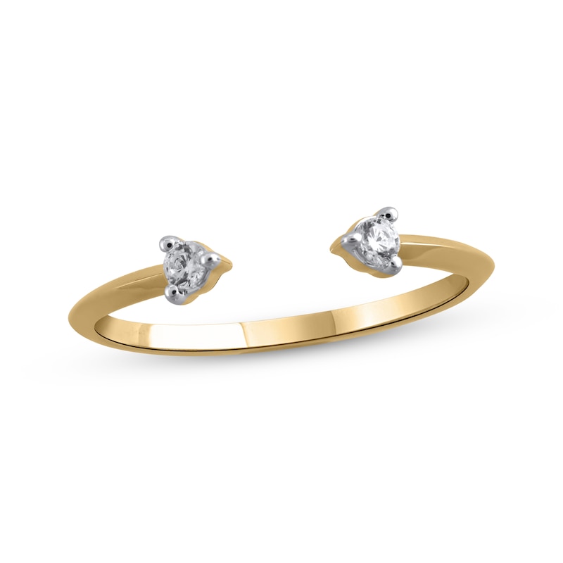 Main Image 1 of STUDIO BY KAY Diamond Deconstructed Open Ring 1/10 ct tw 24K Yellow Gold Vermeil Sterling Silver