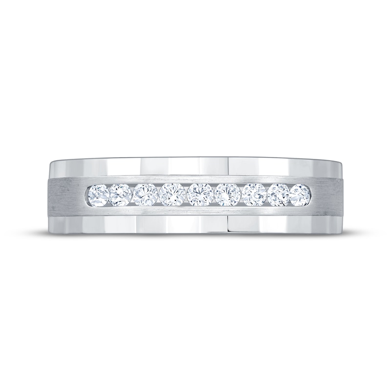 Main Image 3 of Now + Forever Men's Diamond Nine-Stone Wedding Band 1/4 ct tw 10K White Gold