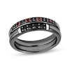 Thumbnail Image 1 of Star Wars Darth Vader Black Onyx, Garnet & Black Diamond Ring Set 1/10 ct tw Black Rhodium-Plated Sterling Silver