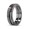 Thumbnail Image 2 of Star Wars Darth Vader Black Onyx, Garnet & Black Diamond Ring Set 1/10 ct tw Black Rhodium-Plated Sterling Silver