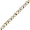 Thumbnail Image 2 of Men's 9mm Pavé-Set Diamond Curb Chain Bracelet 1 ct tw Hollow 10K Yellow Gold 8.25"