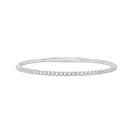 Diamond Tennis Flex Bangle Bracelet 1/2 ct tw 10K White Gold 7"