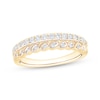 Thumbnail Image 1 of Now + Forever Diamond Scalloped Two-Row Anniversary Ring 3/8 ct tw 10K Yellow Gold