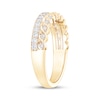 Thumbnail Image 2 of Now + Forever Diamond Scalloped Two-Row Anniversary Ring 3/8 ct tw 10K Yellow Gold