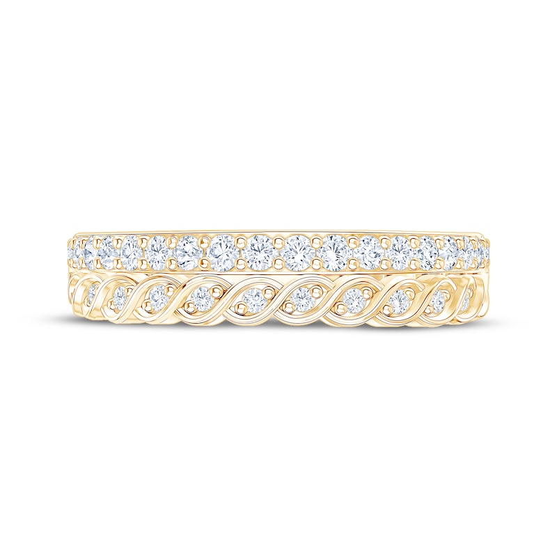 Main Image 3 of Now + Forever Diamond Scalloped Two-Row Anniversary Ring 3/8 ct tw 10K Yellow Gold