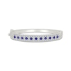 Thumbnail Image 1 of Blue & White Lab-Created Sapphire Clover Bangle Bracelet Sterling Silver
