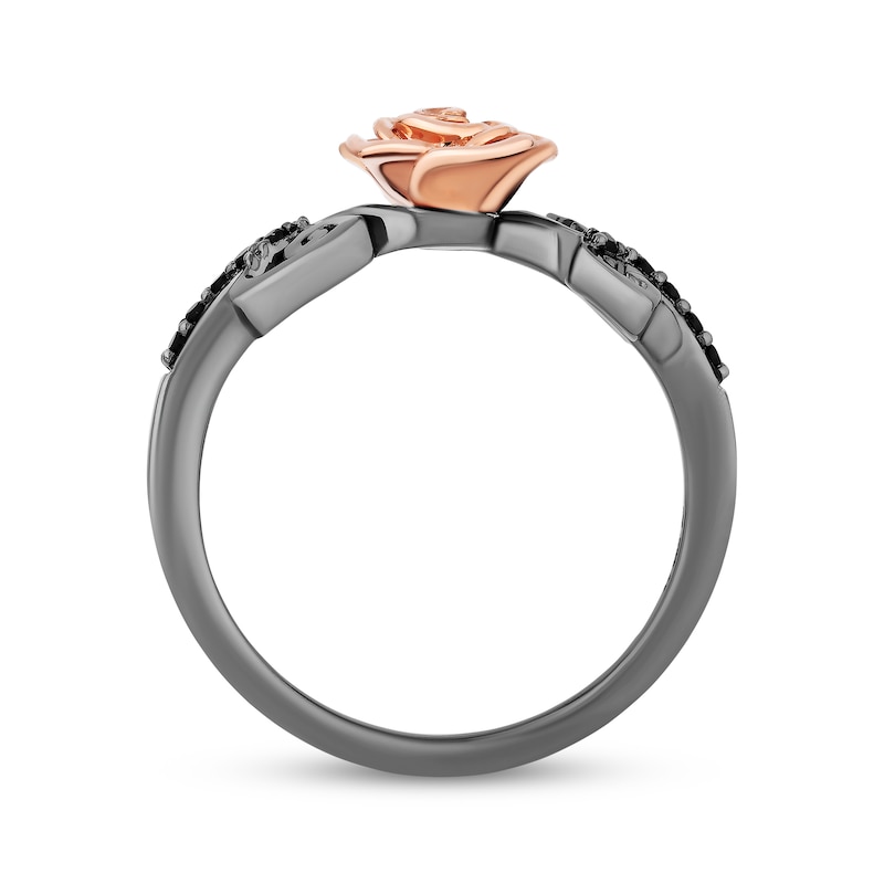Main Image 3 of Disney Treasures The Nightmare Before Christmas Black Diamond Rose Ring 1/10 ct tw Sterling Silver & 10K Rose Gold