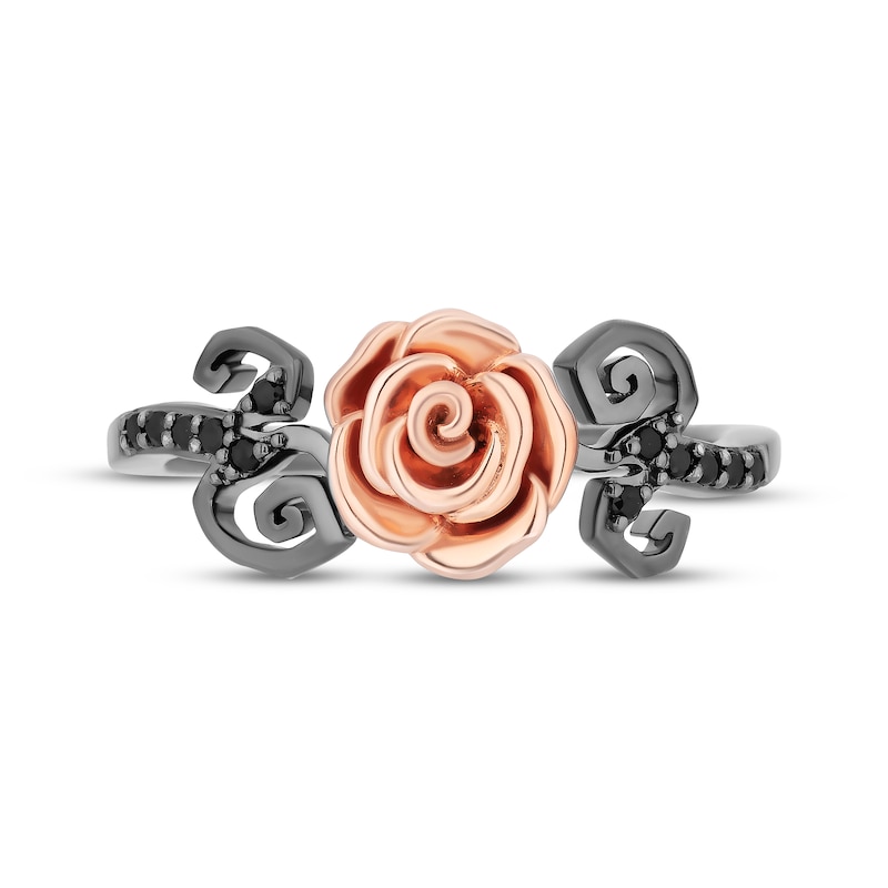 Main Image 4 of Disney Treasures The Nightmare Before Christmas Black Diamond Rose Ring 1/10 ct tw Sterling Silver & 10K Rose Gold