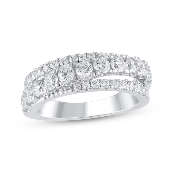 Lab-Grown Diamond Three-Row Anniversary Ring 1-1/4 ct tw 14K White Gold (F/VS2)