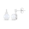 Thumbnail Image 2 of Cultured Pearl & White Lab-Created Sapphire Dangle Earrings Sterling Silver