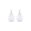 Thumbnail Image 3 of Cultured Pearl & White Lab-Created Sapphire Dangle Earrings Sterling Silver