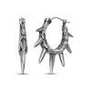 Thumbnail Image 1 of Men's Spiked & Hammered Hoop Earrings Stainless Steel