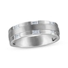 Thumbnail Image 1 of Now + Forever Men's Baguette-Cut Diamond Wedding Band 1/4 ct tw 10K White Gold