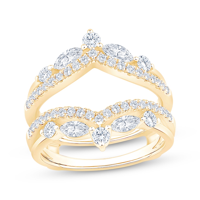 Main Image 1 of Now + Forever Lab-Grown Diamonds Marquise & Round-Cut Enhancer Ring 1 ct tw 14K Yellow Gold
