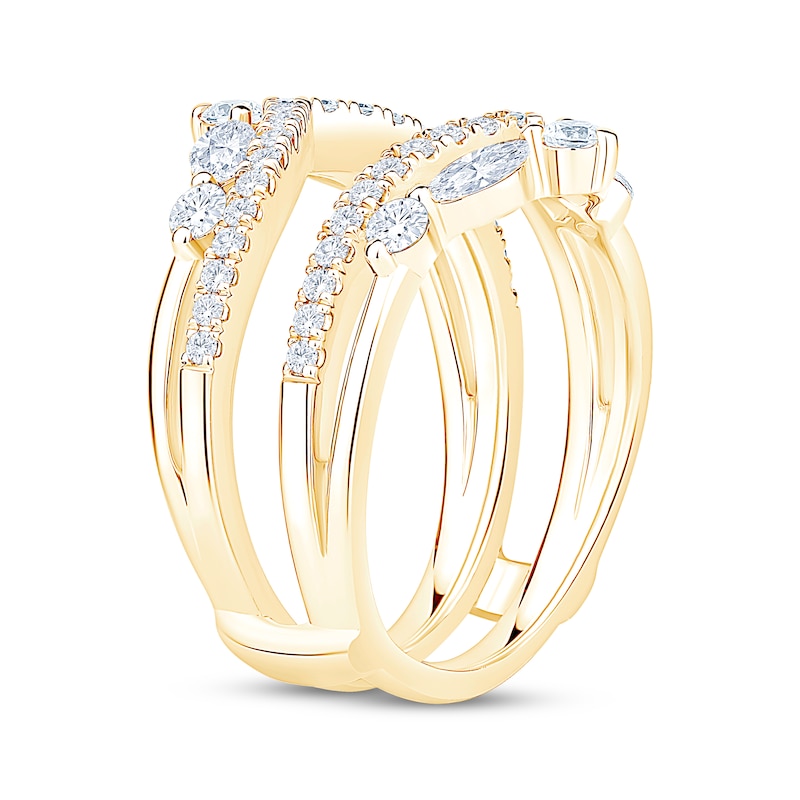 Main Image 2 of Now + Forever Lab-Grown Diamonds Marquise & Round-Cut Enhancer Ring 1 ct tw 14K Yellow Gold