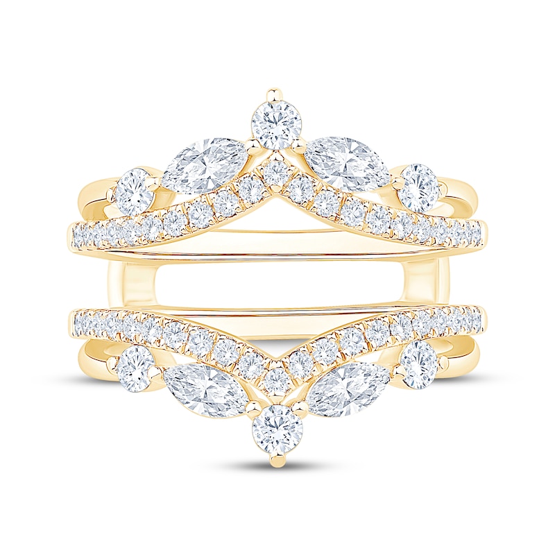 Main Image 3 of Now + Forever Lab-Grown Diamonds Marquise & Round-Cut Enhancer Ring 1 ct tw 14K Yellow Gold