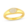 Thumbnail Image 1 of STUDIO BY KAY Diamond Signet Ring 1/10 ct tw 24K Yellow Gold Vermeil Sterling Silver