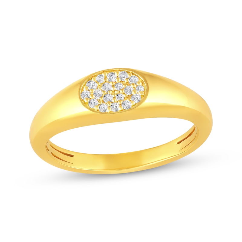 Main Image 1 of STUDIO BY KAY Diamond Signet Ring 1/10 ct tw 24K Yellow Gold Vermeil Sterling Silver