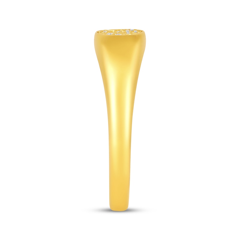 Main Image 2 of STUDIO BY KAY Diamond Signet Ring 1/10 ct tw 24K Yellow Gold Vermeil Sterling Silver