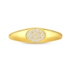 Thumbnail Image 4 of STUDIO BY KAY Diamond Signet Ring 1/10 ct tw 24K Yellow Gold Vermeil Sterling Silver