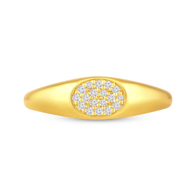 Main Image 4 of STUDIO BY KAY Diamond Signet Ring 1/10 ct tw 24K Yellow Gold Vermeil Sterling Silver