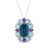 Thumbnail Image 1 of Le Vian Blue Topaz & Amethyst Necklace 1/4 ct tw Diamonds 14K Vanilla Gold 20"