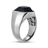 Thumbnail Image 2 of Men's Shield-Cut Black Agate Ring Stainless Steel