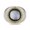 Thumbnail Image 3 of Men's Gray Mother-of-Pearl Signet-Style Ring Sterling Silver & 10K Yellow Gold