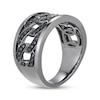 Thumbnail Image 2 of Men's Black Diamond Curb Link Ring 3/8 ct tw Stainless Steel