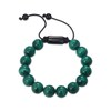 Thumbnail Image 1 of Men's Malachite Bead & Agate Bolo Bracelet Black Ion-Plated Stainless Steel