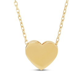 Heart Necklace 14K Yellow Gold 17"