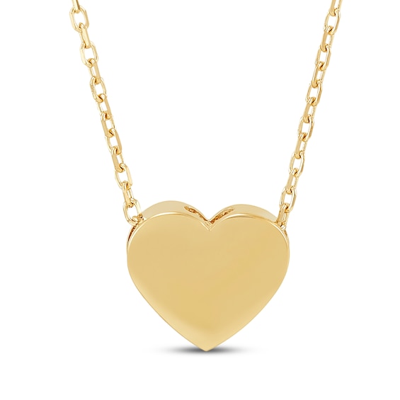 Heart Necklace 14K Yellow Gold 17"