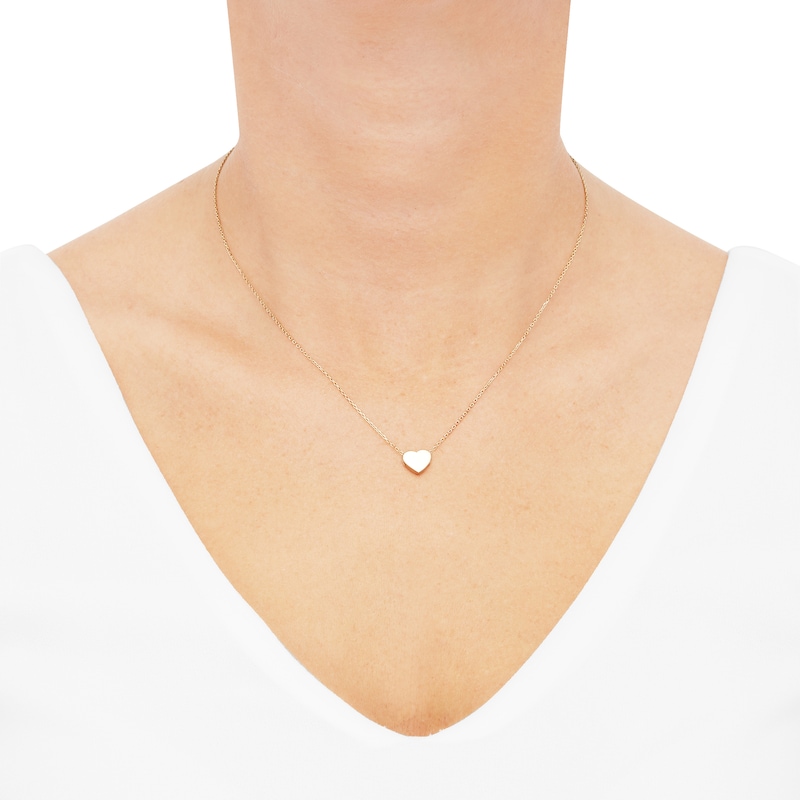Main Image 3 of Heart Necklace 14K Yellow Gold 17"