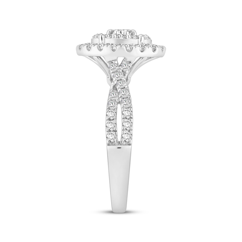 Main Image 2 of Now + Forever Multi-Diamond Oval Halo Engagement Ring 1 ct tw 10K White Gold