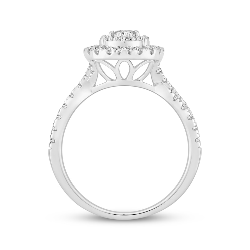 Main Image 3 of Now + Forever Multi-Diamond Oval Halo Engagement Ring 1 ct tw 10K White Gold